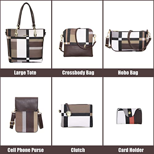 Image of OTMIPIML Purses and Handbags for Women Synthetic Leather Tote Crossbody Bags Satchel Purses Set 6pcs | Set