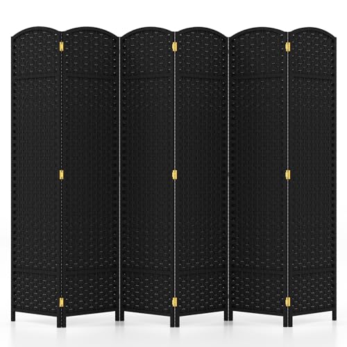 LIFEZEAL Biombo Interior, Separador de ambientes Plegable de 6 Paneles, 240x170 cm, Marco de Madera Maciza, Pared divisoria,...