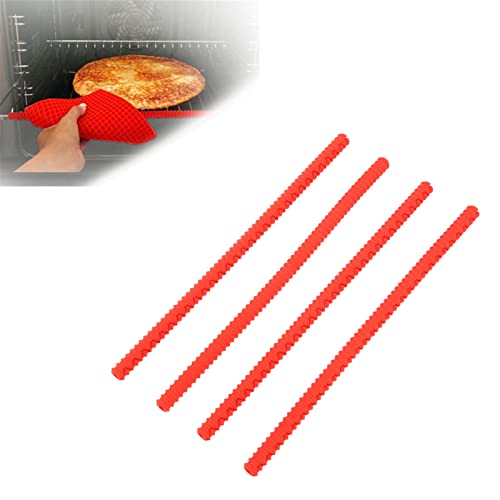 4 Stück Ofenrostschutz, Hitzebeständiger Silikon-Ofenrostschutz, Ofenzubehör für Küche und Restaurant, Schützt vor Verbrennungen und Narben(Rot)