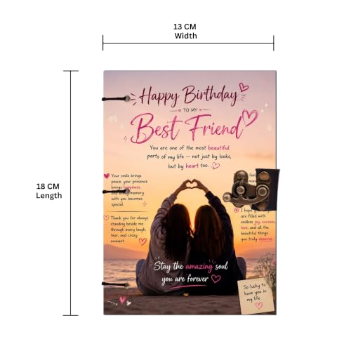 Image of Happy Birthday Bestie Diary Notebook 7x5 Inch 160 Pages Unruled Journal for Notes