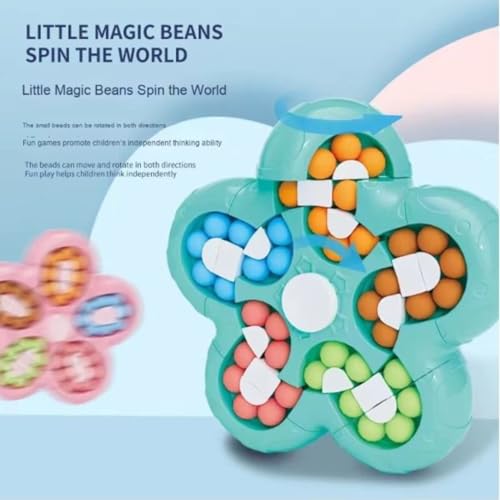 Image of Rotating Magic Bean Decompression Rotating Small Beads Magic Cube Toys for Kids Puzzle Educational Toys for Kids (Random Color) (Magic Bean Game 3)