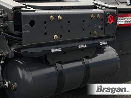 Bragan Chassis Rear Back Bar + LEDs Compatible With Mercedes Actros MP4 2012+ Cab Steel - BLACK BRA27113B-BLACK