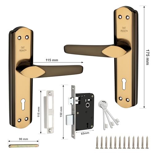 Image of Alwin Gem BG 7 inch Mortise lockset with Single Action 2 Keys, 6 levers Lock Body for Both Right /Left Hand Door, Ideal for Main Door, Bedroom, Living Room, Bathroom and Kitchen Doors or Offices.
