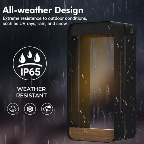 Grand patio Outdoor LED Solar Wall Sconce with Shelf Planter, Waterproof Solar-Powered Decorative Wall Lamp for Porch and Patio, Black, L-Rectangle - image 7