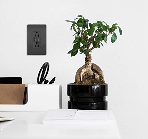 Legrand Radiant Screwless Wall Plates For Decorator Rocker Outlets, 1-Gang, Black, Rwp26Bkcc6 #TOP1