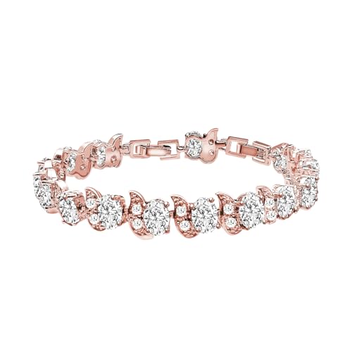 Image of LMXXVJ Fashion Tennis Bracelet Created Emerald White Gold Plated Charm Bracelet Gifts Jewelry for Women