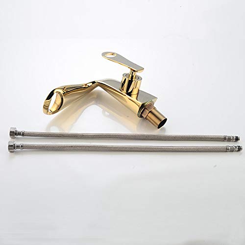 Robinet cascade en bronze or pour salle de bain design