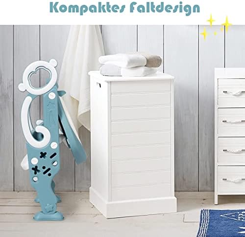 COSTWAY Deska sedesowa dla dzieci, regulowana wysokość, składany trener toalety, toaleta dziecięca z drabinką i uchwytami, trener nocników do toalet 39-42 cm nad podłogą dla dzieci od 2 do 7 lat (zielony)