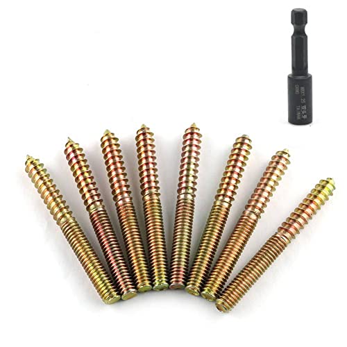 Bilaida ハンガーボルト ダブルヘッドボルト セルフタッピングネジ 家具用 M10x70mm 10Pcs