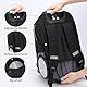 Rucksack mit Rollen, Rucksack Trolley doppelt verstärktem Teleskopgriff, leichtes Hinauf- und Hinuntergehen von Treppen, Handgepäck-Rucksack mit Laptopfach für Geschäftsreisende und Pendler, Schwarz
