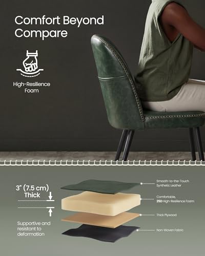 Image of VASAGLE Dining Chairs Set of 4, Upholstered Kitchen Chairs