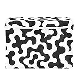 FUGIDOG Black White Curved Camouflage Storage Box with Lids and Handles Foldable Fabric Storage Bin Closet Organizer Holiday Gift Basket for...