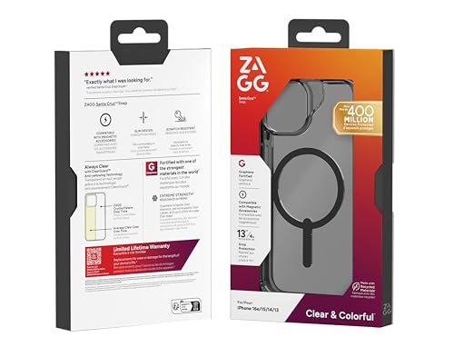 Coque ZAGG iPhone 16e haut de gamme en graphène avec finitions noires