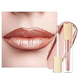 Oulac Peach Diamond Lip Gloss - Metallic Nude Liquid Lip Stain, Long Lasting Lipstick for Women, also for Eyeshadow, Glitter Finish, Waterproof, No Transfer, Full Coverage, Vegan, 4.5ml, MD06