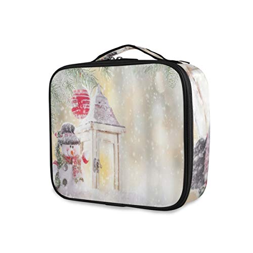 Preisvergleich Produktbild SUGARHE Bunte Laterne und Kleiner SchneemannKosmetik Reise Kulturbeutel Täschchen mit Reißverschluss
