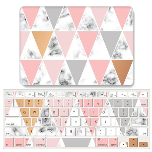 Coque MacBook Air 15 M2 A2941 JZ Geometric Marble rigide avec protège-clavier