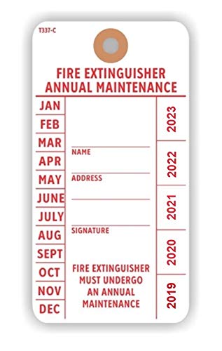 FIRE Extinguisher Annual Maintenance Tag, 5.75