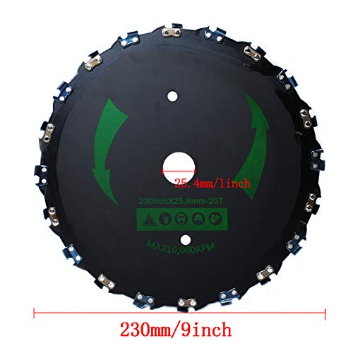 Chainsaw Tooth Brush Blade 9 inch 20 Tooth 10000 RPM for Cutter, Trimmer, Weed Eater Lawn Mower Circular Saw Blade Electric Weeder Accessories(Adapter Included)