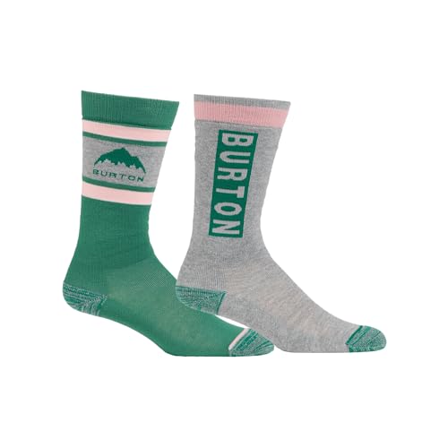 Burton Kids' Weekend Midweight Socks 2-Pack, Soft Sage, Med/Large
