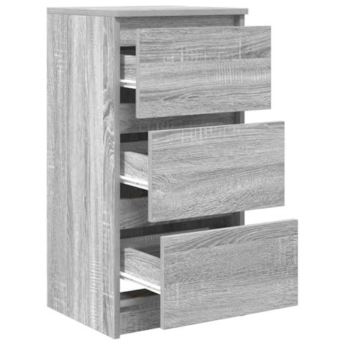 Cómoda con 3 cajones gris Sonoma de diseño estrecho para organizar estancias pequeñas 6