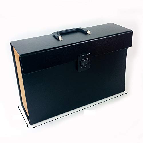 Expanding Folder File Organizer A4 Portable Expanding Document File Folder for Office School Home Office Supplies Document Accordion File Storage Bag with Clip Lock Free Standing 19 Pockets (Black)