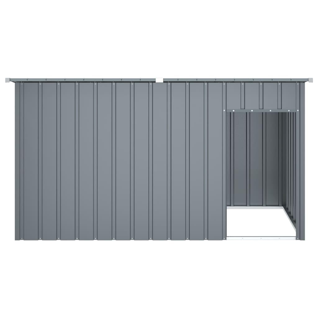 Festnight Perrera para Exterior Grande con Tejado Casa para Animales, Jaula para Jardín Patio Jaula Casetas de Perros Gallinero para Exterior Acero Galvanizado 196 x 91 x 110 cm