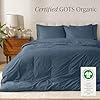 Bare Home 100% Organic Cotton Queen Duvet Cover Set - Crisp Percale Weave - Lightweight & Breathable - Cooling Duvet Cover Set (Queen, Bering Sea) #1