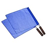 PATIKIL Schiedsrichter Fahne 2Pack Schiedsrichter Flagge Linienrichter Edelstahl Schwamm Handgriff für Fußball Sport Blau