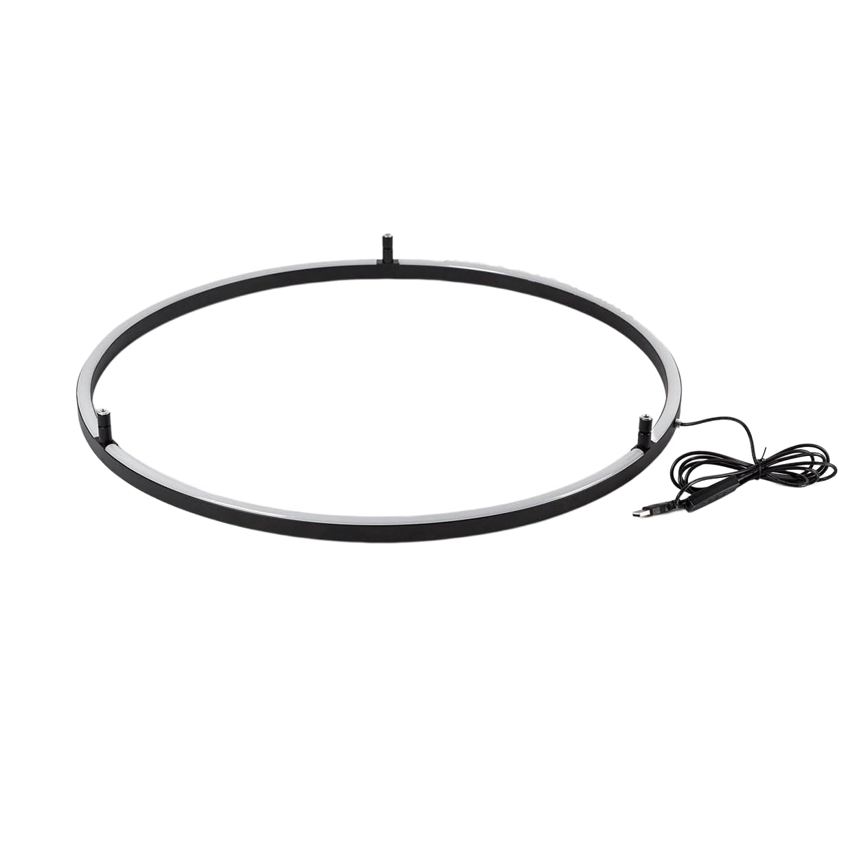 DESHOME Kreis Wandleuchte 100cm Schwarz Rund Wandlampe 3 Lichtfarben+10 Helligkeiten Innen LED Indirekte Beleuchtung Minimalistische Ring Lampe Wand mit USB-Betrieb, für Wohnzimmer-Sofa Büro Geschäft