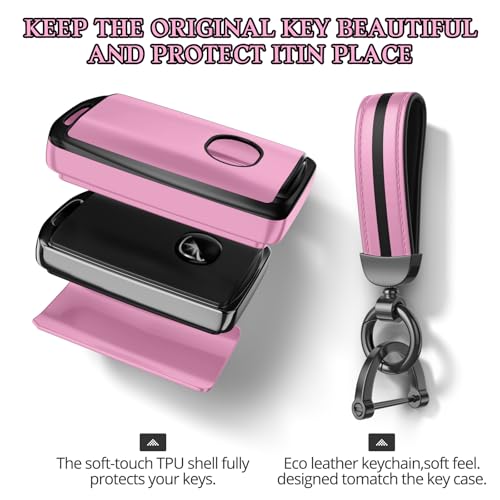 Image of For Mazda Key Fob Cover Accessories, Matte TPU Material, With a Cute Leather Keychain, for 2019-2025 Mazda 3,2020-2026 CX-5, CX-30, CX-9,CX-50