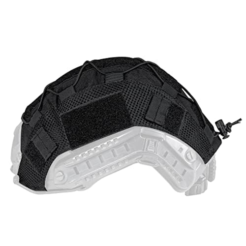 IDOGEAR Tactical Helmet Cover for Fast Helmet Multi-camo Helmet Cover for Airsoft Helmet in Size M/L, Military Paintball Hunting Shooting Gear - 500D Nylon - Without Helmet (Black) - Image 4