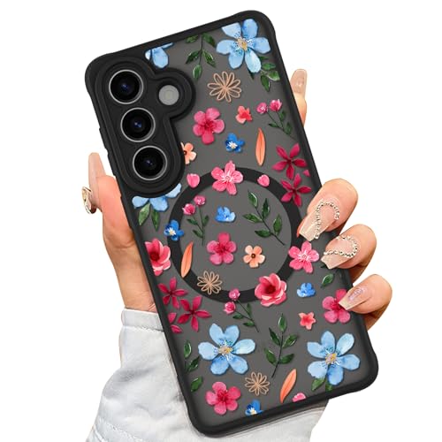 AIGOMARA Magnetic Case for Samsung Galaxy S26, Cute Flower Pattern