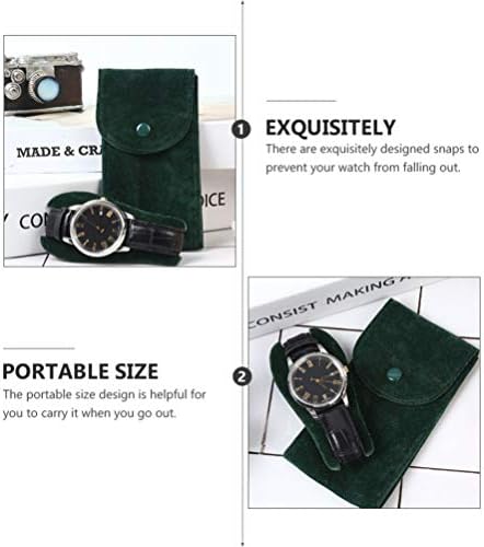 VILLCASE Watch Storage Pouch 2PCS-Travel Watch Pouch Flannelette Fabric Watch Pouch Durable Jewelry Storage Pouch Watch Storage Bag for Travel Outdoor