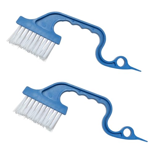 ZIMISI 2PCS Car Crevice Cleaning Brush, Window Cleaner Tool, Plastic Detailing Brush with Ergonomic Handle, Hard Bristle Window Track Cleaner, Car Cleaning Tools for Home, Bathroom (Blue)