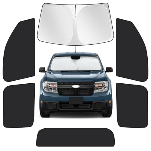 Image of for Ford Maverick 2022-2025 Car Window Shades, 6pcs Privacy Sun Shade Set for Front Windshield Side and Rear Windows, Full Window Covers Keeps Vehicle Cool for Camping Napping