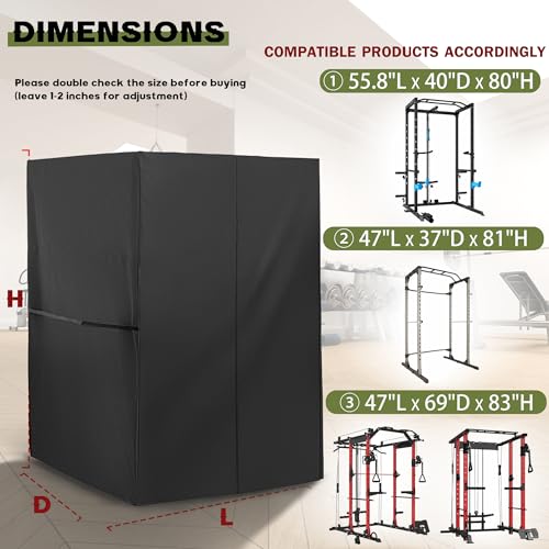 Starcrew Squat Rack Cover for Squat Cage, Waterproof Power Cage Cover for Power Rack/Home Gym Rack/Smith Machine/Weight Lifting Rack-47" x 69" x 83" by Starcrew - Image 7