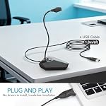 CMTECK USB Computer Microphone, Plug & Play Omnidirectional Desktop Mic for PC & Laptop, 360 Degree Adjustable Gooseneck, Mute Button with LED Indicator, Noise-Cancelling, Compatible with Windows/Mac