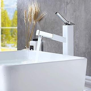 KAIYING Bathroom Pull Down Vessel Sink Faucet, Lavatory Single Hole Basin Sink Faucet