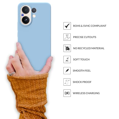 Image of SPRIG Compatible with Vivo V60 Premium SilkTone Back Cover Drop Tested Shock Proof Mobile Case for Men, Women, Boys and Girls with Camera Protection (Blue)