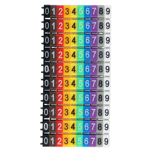 Image of Wire Numbering Marker Plastic, Snap-on Design Cable Marker Tubes, 0~9 Digital Number Tube Wire Number Label Tube, Cables Numbering Kit for Marking The Color-Coded Cable (100Pcs, 2.5mm²)