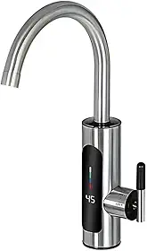 Torneira Elétrica Cozinha Visor Temperatura Regulagem Giratória Aço Inox(110V)