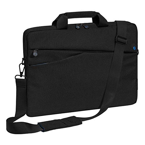 Pedea Laptoptasche Fashion Notebook-Tasche bis 17,3 Zoll (43,9 cm) Umhängetasche mit Schultergurt, schwarz/blau