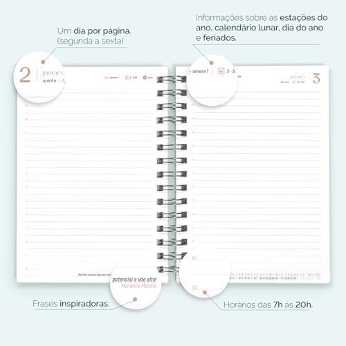 Agenda Capa Dura 2025 Butterfly Preto Laranja