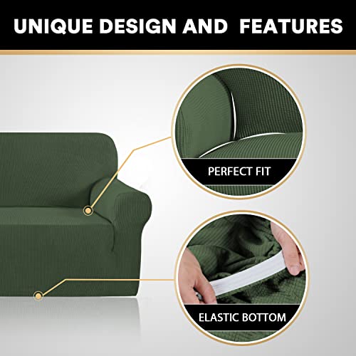 Princedeco PART-PDSOFA1P-3BRONZEGREEN Stretch Sofa Cover Slipcover Couch Covers thumb #2