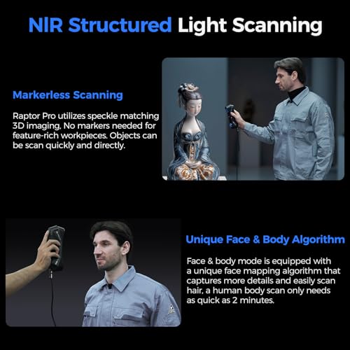 creality 3d scanner raptor pro for automotive amp engineering projects with metrology-grade 002mm accuracy227 blue laser up to 60fps scanning speed