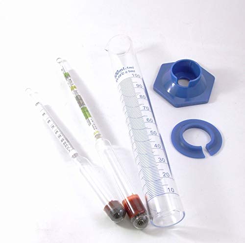 Alcolometro 100% + Densimetro Sg + Cilindro In Vetro 100Ml - Set