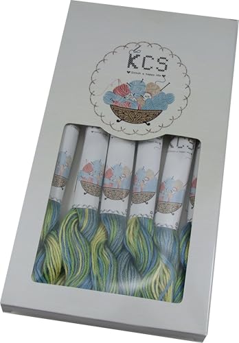 Image of KCS Big skeins of 25 Meters Size 25 Color Variegated Cross Stitch Stranded Threads,6 skeins,4506