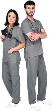 Unisex Scrubs Uniforms Set- Medical Uniforms & Scrubs, Soft And Comfortable Fit Nurse Scrubs, Breathable Fabric, Multiple Pockets, Elastic Waist, Lightweight Professional Work Wear Clothing