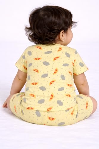Image of Chandrika Baby Boys & Girls Regular Fit 100% Cotton Half Sleeve Jhabla & Shorts Set Pack of 3