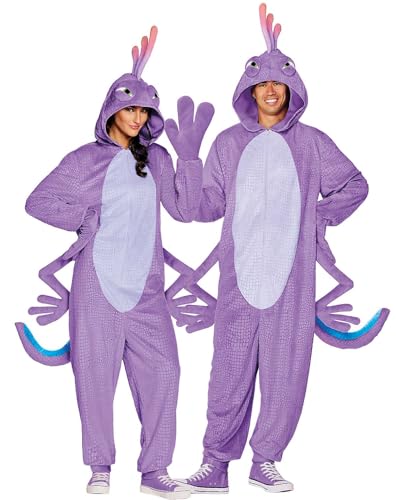 Spirit Halloween Monsters Inc. Adult Randall Jumpsuit Costume Officially Licensed Pixar Halloween Outfit Villain Men Size LARGE/X-LARGE Standard Multicolor